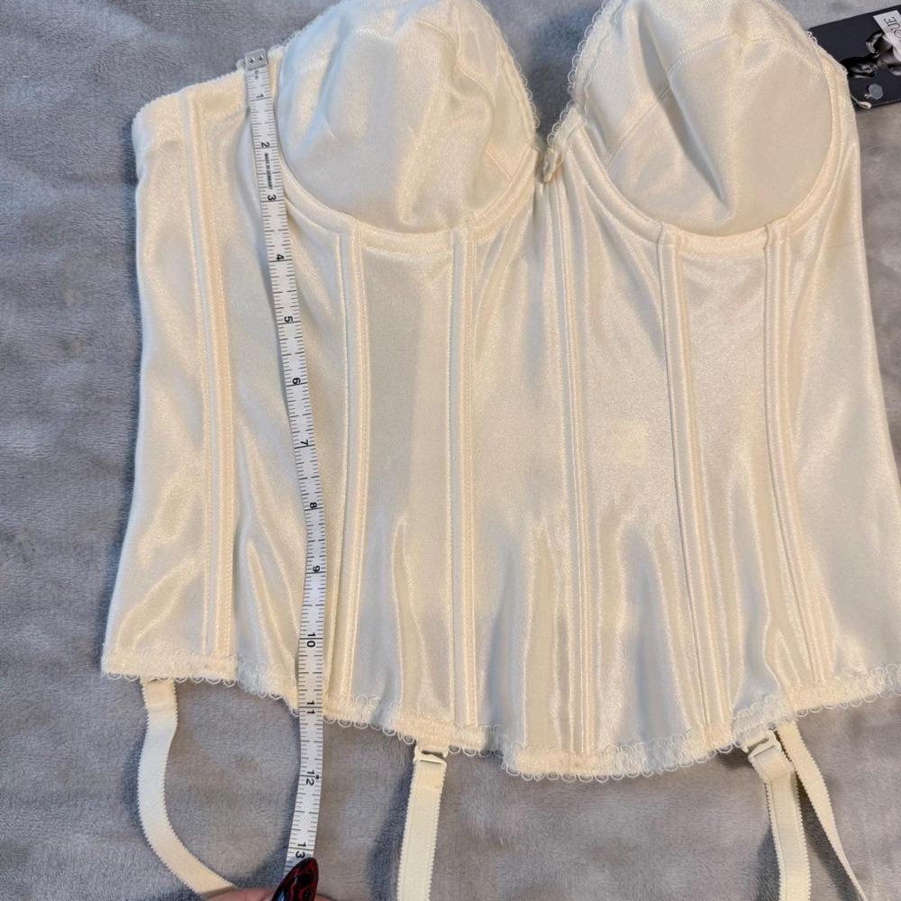 Dominique Rachelle 7750 Bustier 34A Ivory Bridal Corset Bra Garters NWT - Picture 6 of 12